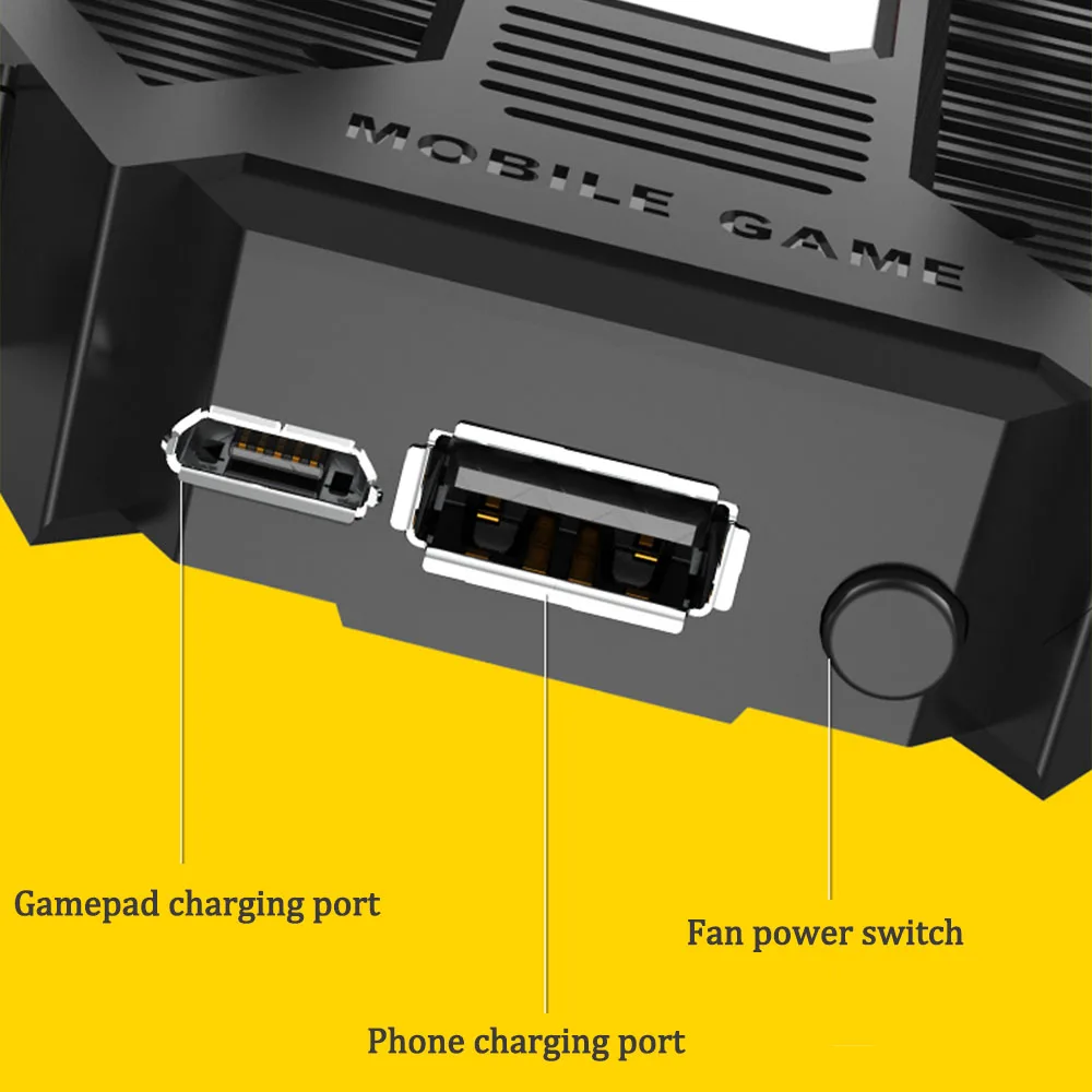 6 Finger pubg gamepad mobile controller cooling joystick for iphone ios android pubg phone cooler c