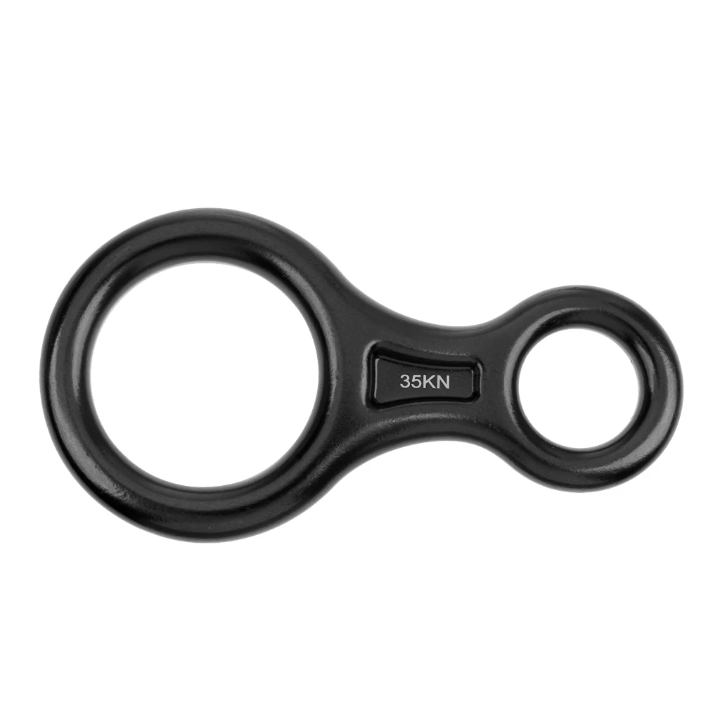 35KN Descender Abseilachter Profesionell Abseiling Climbing Equipment Black