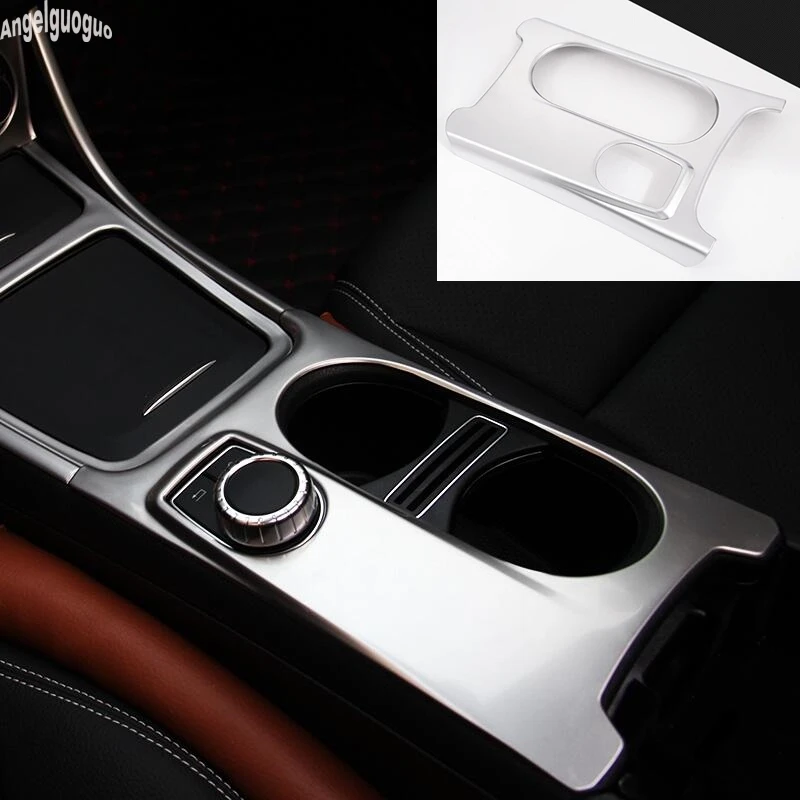 ABS Chrome Car Water Cup Holder Cover Trim Sequin Decoration Car-styling For Mercedes Benz GLA CLA A Class C117 W117 Left drive