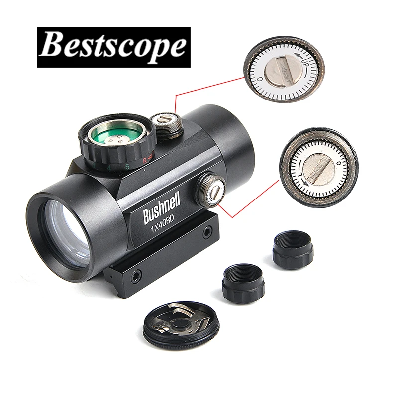 

BUSHNELL 1X40 Optics Rifle scope Red Green Dot Sight Illuminated Rangefinder Hunting For Hunting Scope With 11/20mm Weaver Rail