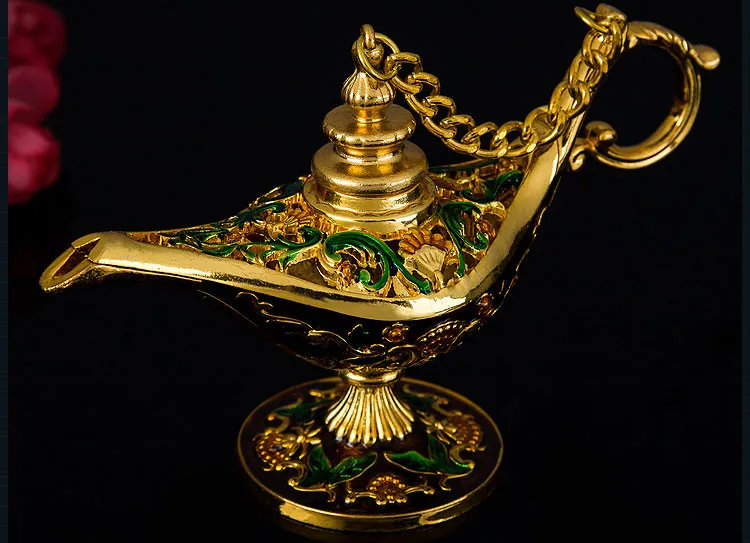 Ручная работа Индийский Золотой Аладин волшебная лампа украшение дома Коллекционная Пасхальная лампа джинна сувенир