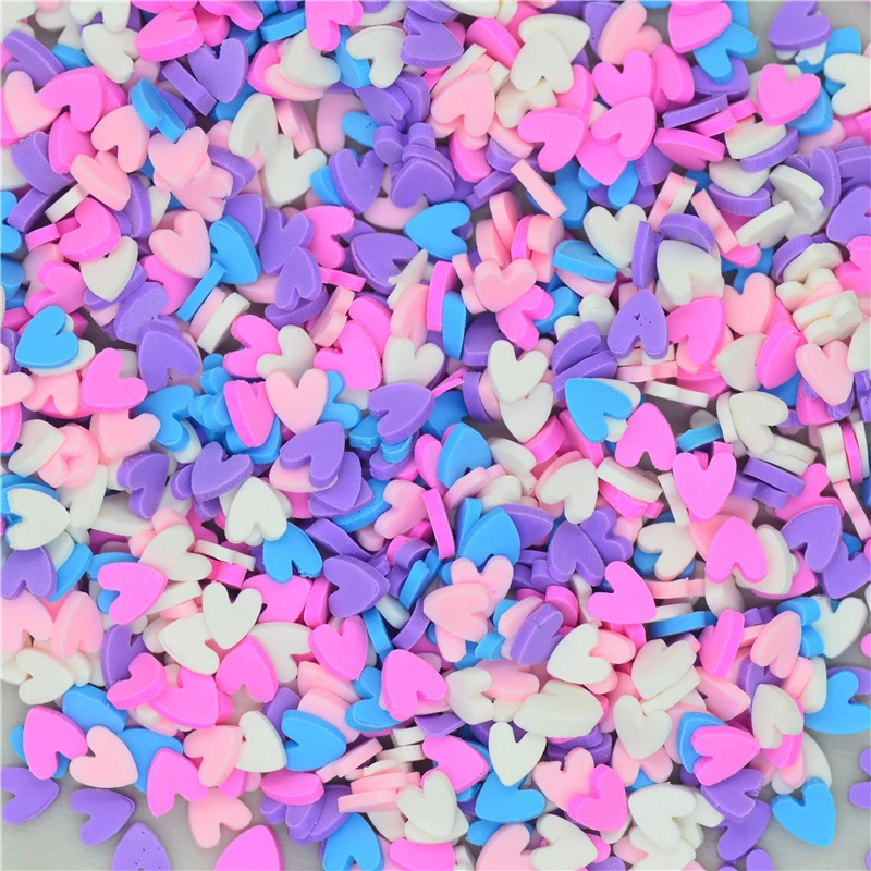 10gram 5mm P W B P Mixed Colors Polymer Clay Heart Slice Soft Clay Scrapbooking Decorations Diy Embellishments Supplies Embellishments Aliexpress