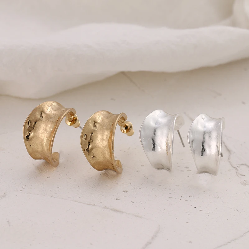 YMYW винтажные золотые Серебристые серьги-гвоздики c-дизайн металлический Шарм в античном стиле темперамент серьги для женщин подарок Brincos Oorbellen