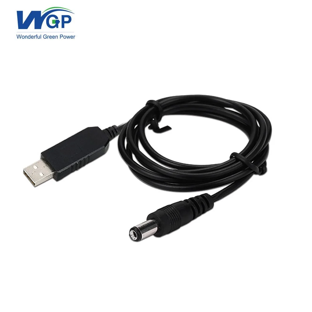12 pcs USB plug boost cable usb 5V to DC 9V/12V Step UP Module Converter Adapter Cable 2.1x5.5mm jack size 