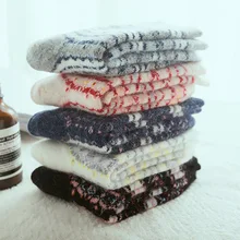 Высокое качество Для женщин толстые хлопковые носки с изображением Ангола кроличий носки из мериносовой шерсти женские зимние носки на Рождество женские носки Большие Размеры