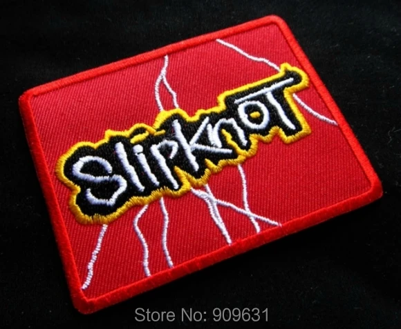 SLIPKNOT тяжелый NU Металлический Логотип вышитый Железный на патч красный фон