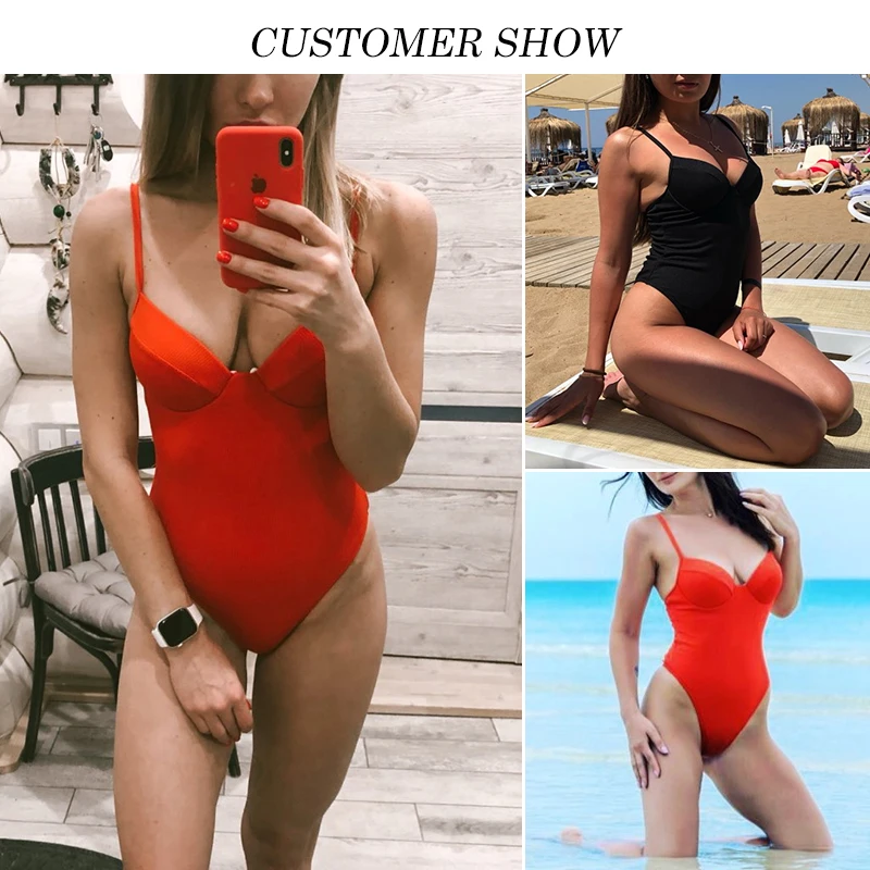 Billig Push up tanga bikini 2019 High cut badeanzug weibliche monokini String sexy badeanzug Rippen backless body bademode