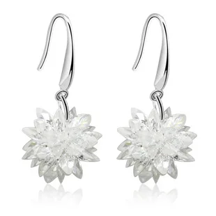 

925 Sterling Silver Flower crystal Earrings For Women Fashion Jewelry sterling-silver-jewelry pendientes drop earrings