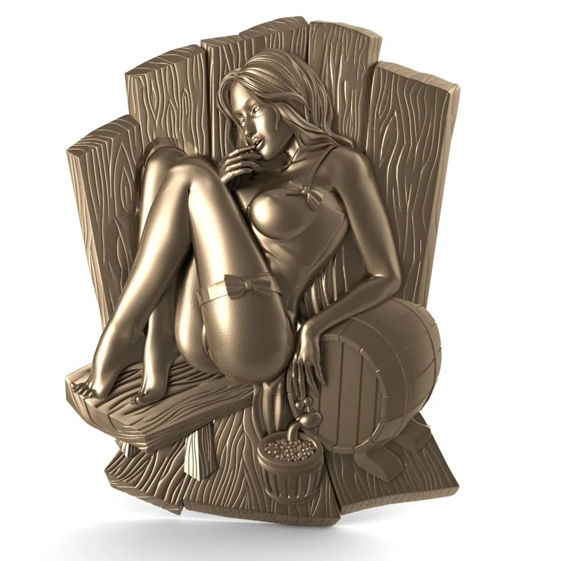 Сидящая голая Женская 3d модель STL рельеф для ЧПУ формат женщина stl artcam vectric aspire|stl