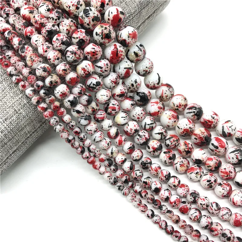 

4/6/8/10mm Round Glass Beads Loose Spacer Beads For Jewelry Making DIY Bracelet Necklace #005