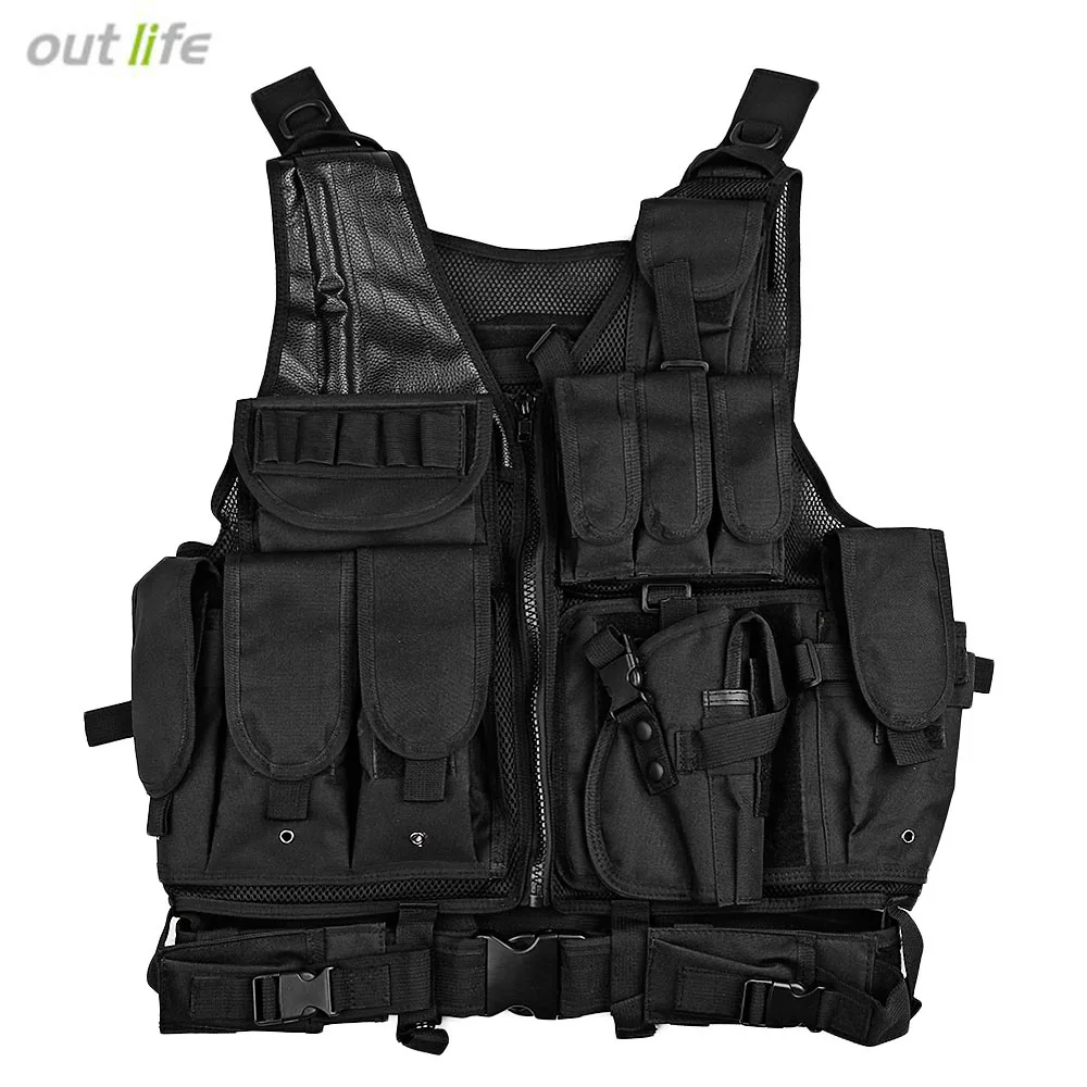 

Outlife Tactical Vest Men Camouflage Hunting Vest Multi-Pockets Military Tactical Vests CS Outdoor Molle Armor Body Army Jungle