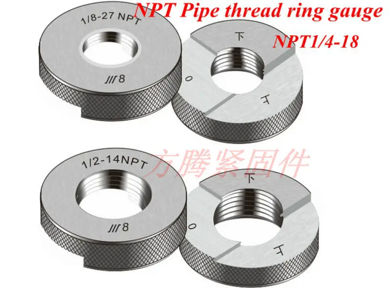 NPT1/4 18, NPT pipe thread Gauges test Ring gauges tool, 1/4 18NPT Go