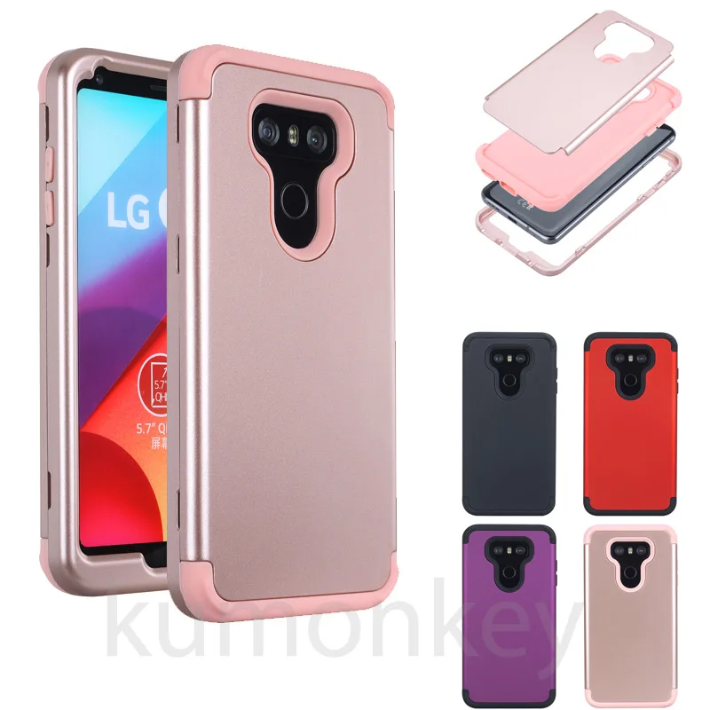 

3 Layers Shockproof PC+silicone Tough Hybrid Armor Drop fullbody Protection Case Cover For LG G6
