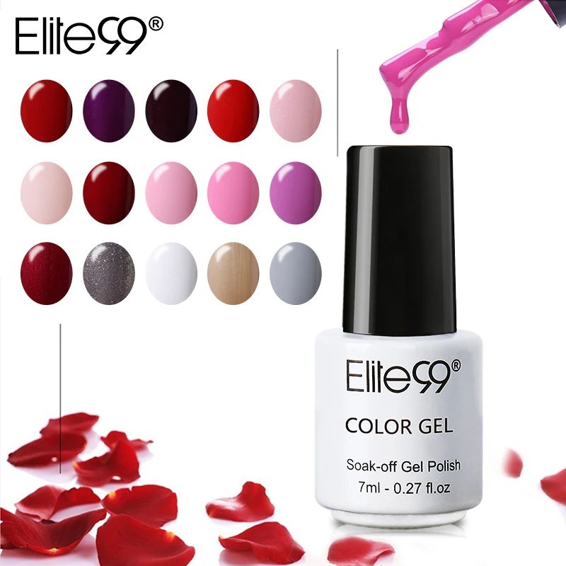 

Elite99 Hot Color Series 7ml Nail Gel UV LED Gel Polish Need Base And Top Coat Gel Nail Polish Gel varnish Pick Any 10pcs