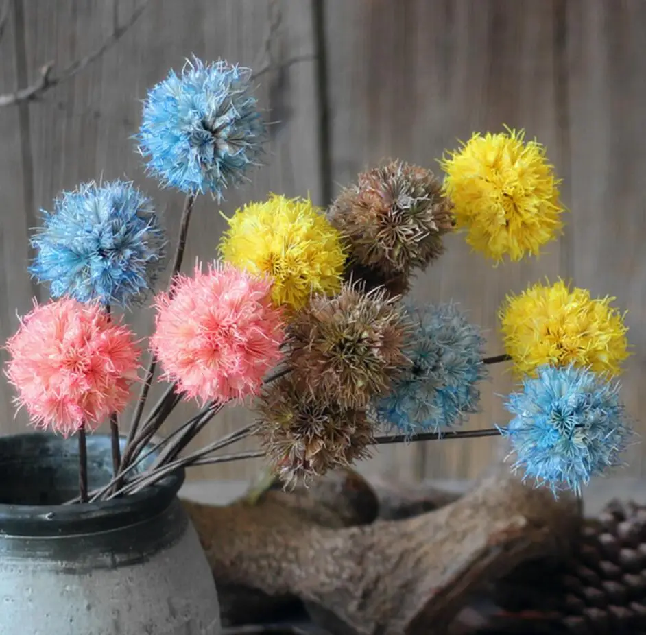 Allium Giganteum Dried Flower With Iron Stems For Wedding Party Holiday