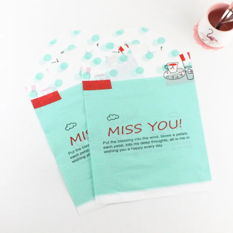 50 шт. классические пластиковые сумки портативные подарочные DIY MISS YOU тоут милая