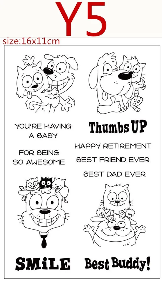 

Cartoon animal Transparent Silicone Rubber Stamp and metal die Sheet Cling Scrapbooking DIY Cute Pattern Photo Album Stamp