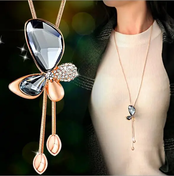

3COLOR New sector Original fish Crystals from Austrian Opal Choker clothes Necklaces 925 Jewelry For Women Christmas Party