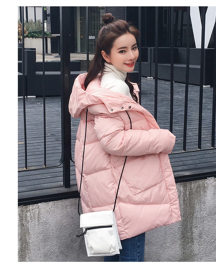 Женская зимняя куртка, модное толстое длинное пальто с хлопковой подкладкой, Женская Корейская парка с капюшоном, женская верхняя одежда, Casaco Feminino