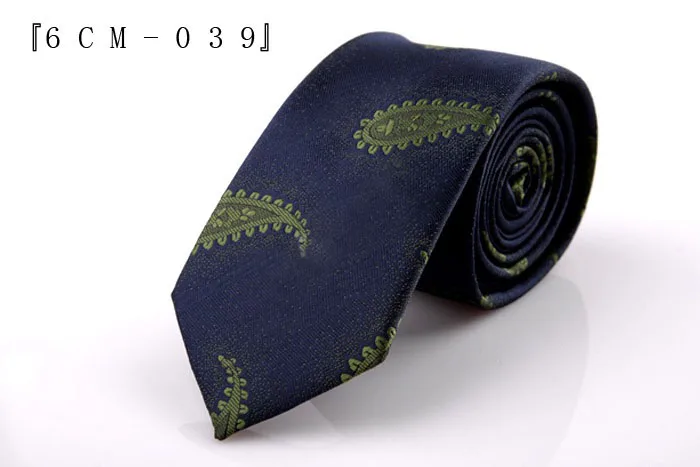 Mens Polyester Skinny Tie 6cm Slim Fashion Neck Tie Green Red Flower Striped Leisure Necktie Business Wedding Neckwear Gift Ties - Цвет: F39