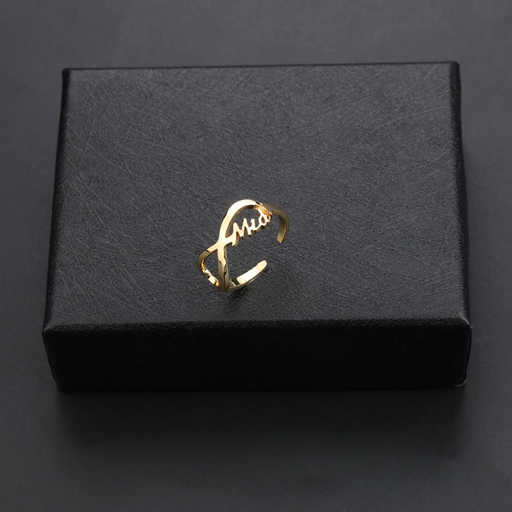 

Lateefah Gold Infinity Open Ring Personalized Rings Customized Eternity Ring Endless Love Gift Rings for Women Romantic Jewelry