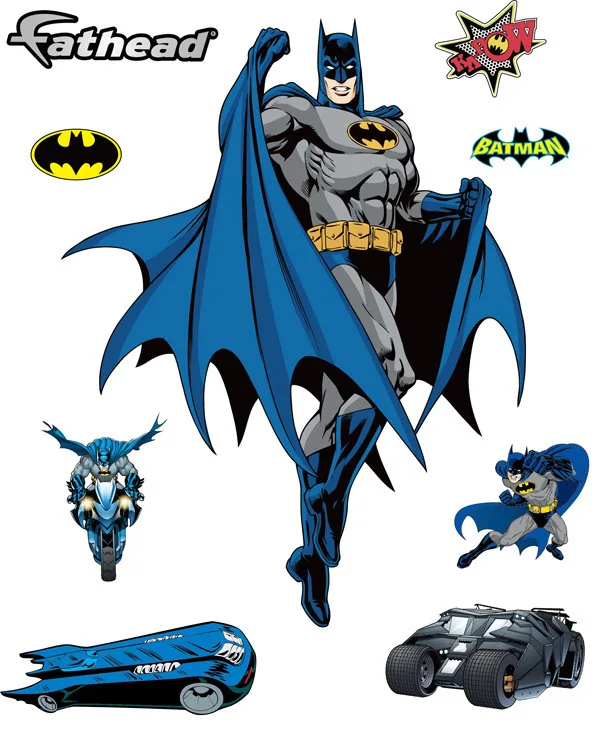 

Latest style 60 * 90 cm large removable wall stickers cartoon Batman 3D children's room home decor