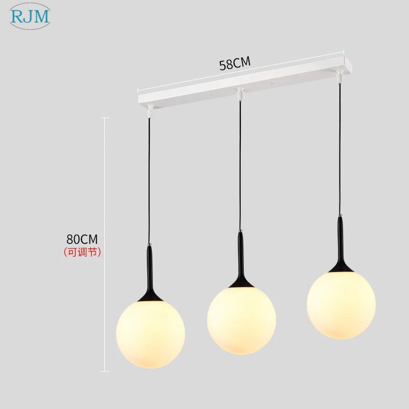 Современный минималистичный стеклянный Сферический подвесной светильник творческая личность скандинавский подвесной светильник для ресторана гостиной спальни освещение - Цвет корпуса: Black Dia20cmx3
