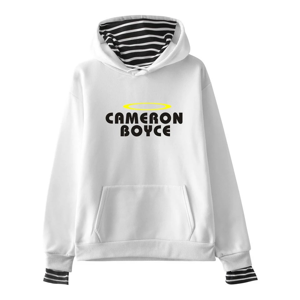 Толстовка с капюшоном Cameron Boyce в полоску стиле хип хоп длинным рукавом винтажный