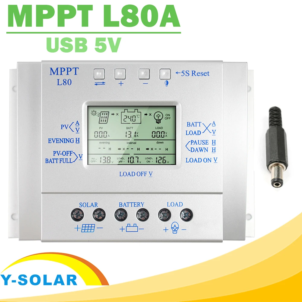 Устройство управления зарядом от солнечной батареи Y SOLAR MPPT 80A 12 В 24 регулятор