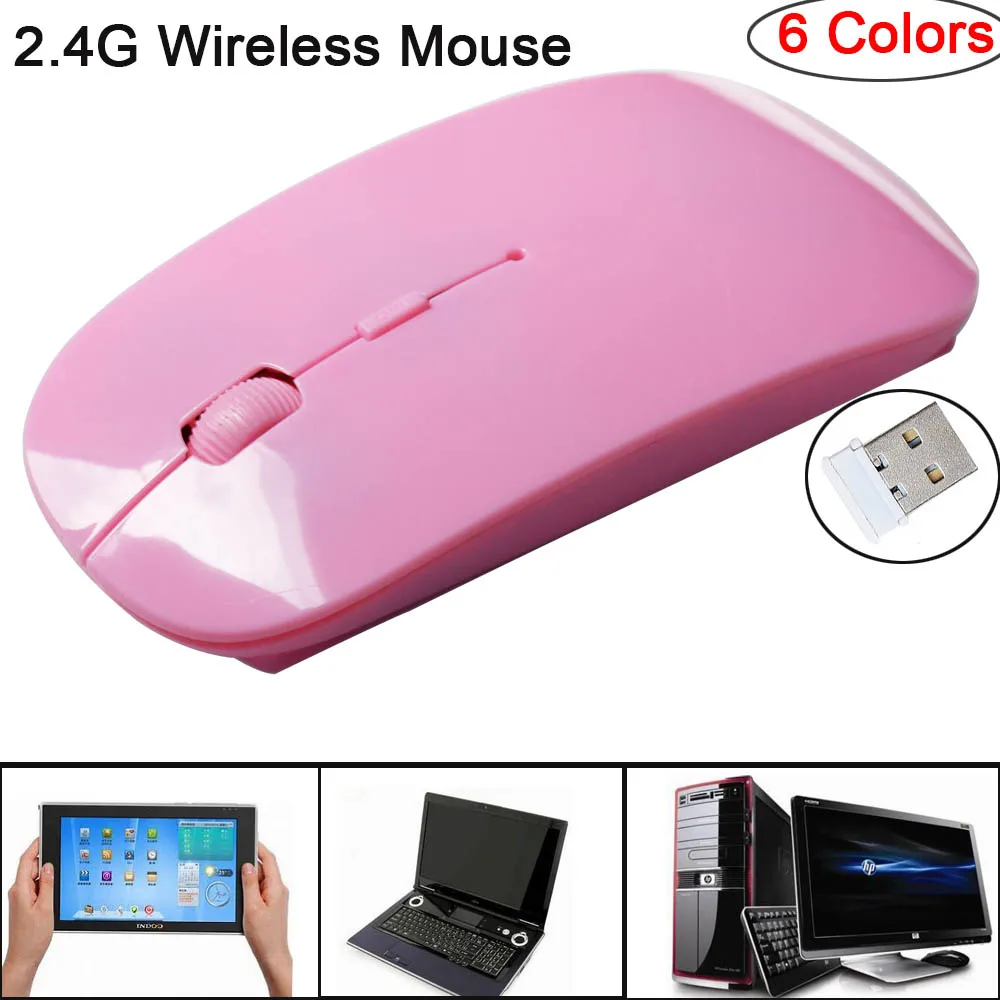 2.4G Wireless Mouse USB Optical Wireless Computer Mouse 2.4G Receiver Super Slim Mouse green 1