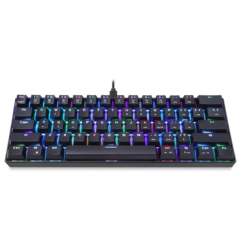 MOTO speed CK61 механическая клавиатура игровая RGB клавиатура с синим красным переключателем скорость все анти-призрачные ключи для компьютера tv BOX Gamer - Цвет: Black English ver