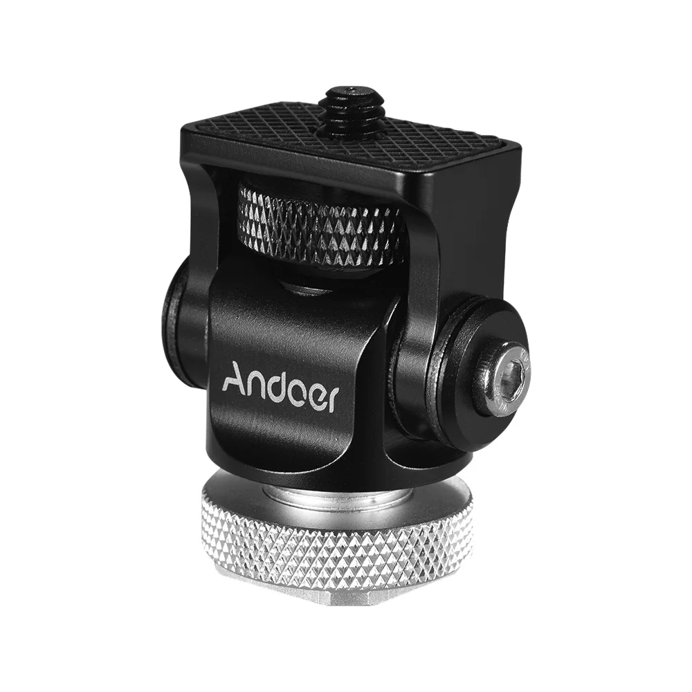 Andoer 180 Поворотный мини шаровой головкой адаптером для вспышки камеры DSLR