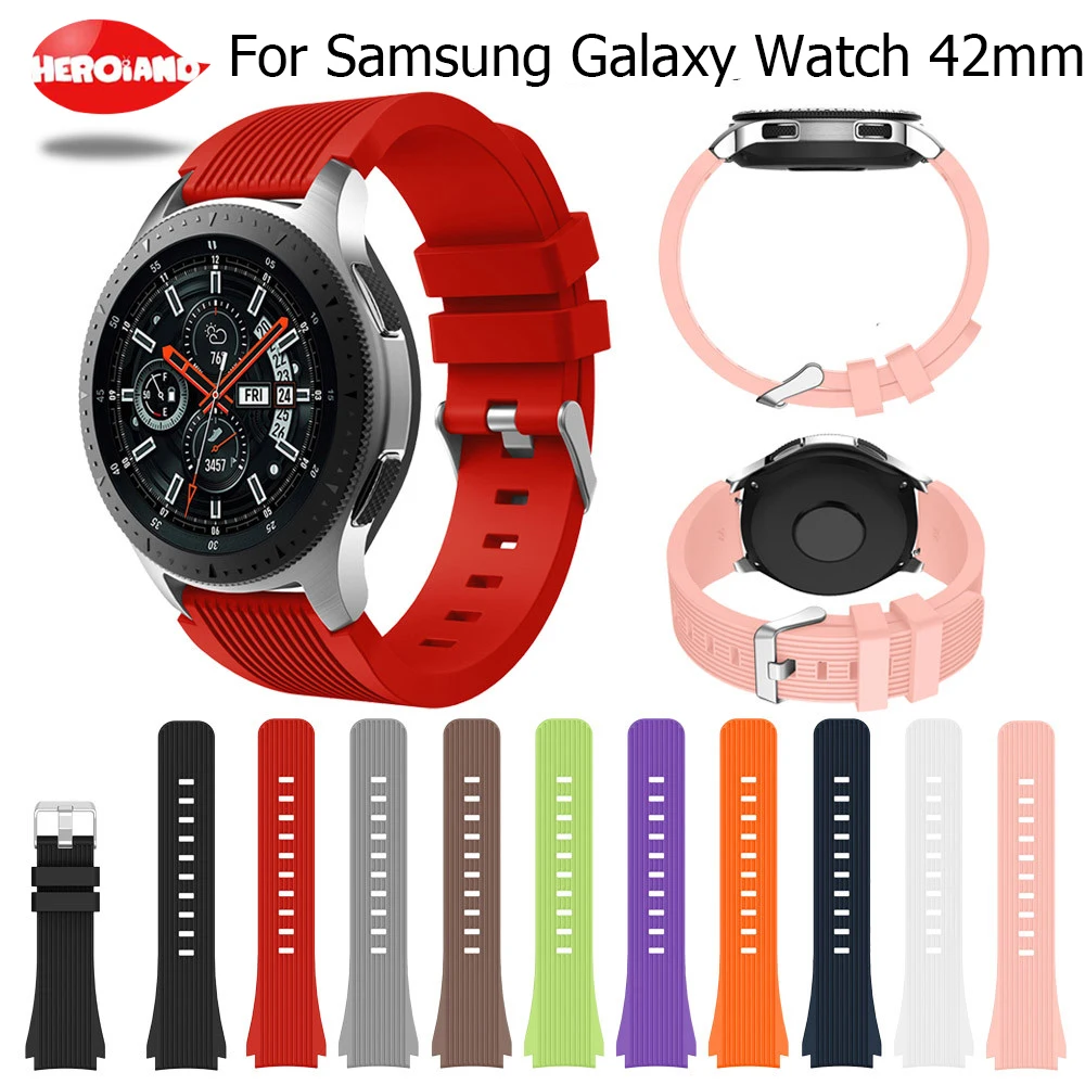 

Smart Accessories 20mm Wrist Band For Samsung Gear sport S2 Silicone Replacement Band Strap For Samsung Galaxy Watch 42mm Band