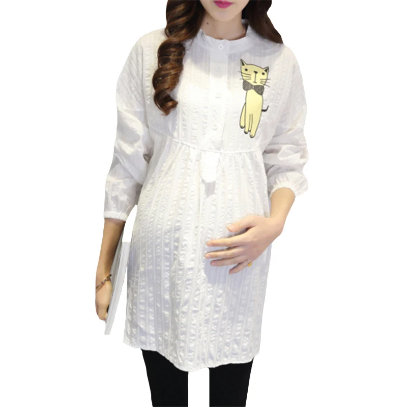 

2017 New Maternal love Mother and Cat Print Maternity Tops T-shirt Clothes Pregnant t shirts Womens Pregnancy Clothes