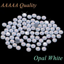 AAAAA роскошные стразы горячей фиксации Опал белый SS6 SS10 SS16 SS20 стеклянные кристаллы с плоской задней стороной железо на горячей фиксации Стразы