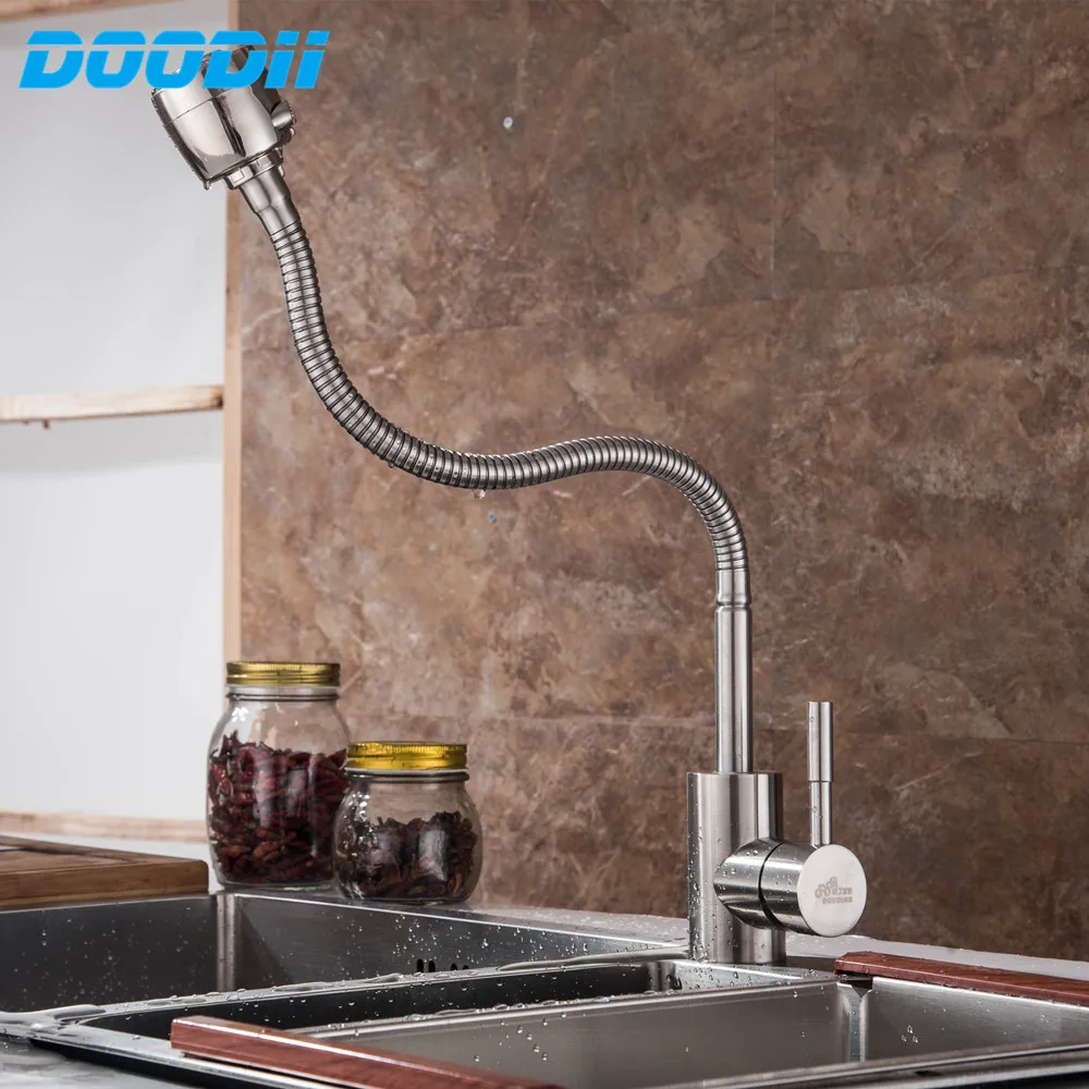 Doodii 304 Stainless Steel No Lead Kitchen Sink Faucet Sink Tap 360 Swivel Mixer Kitchen Bathroom Faucet