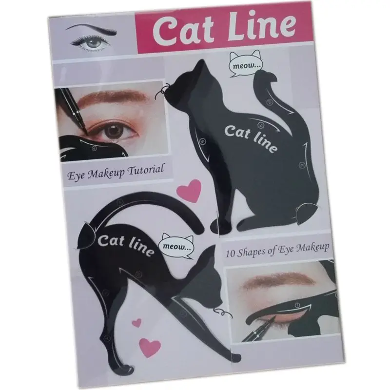 2pcs Hot Cat Eyeliner Accessory Tool Cat Eye Card Eye Makeup Model Card Eyebrow Eyeliner
