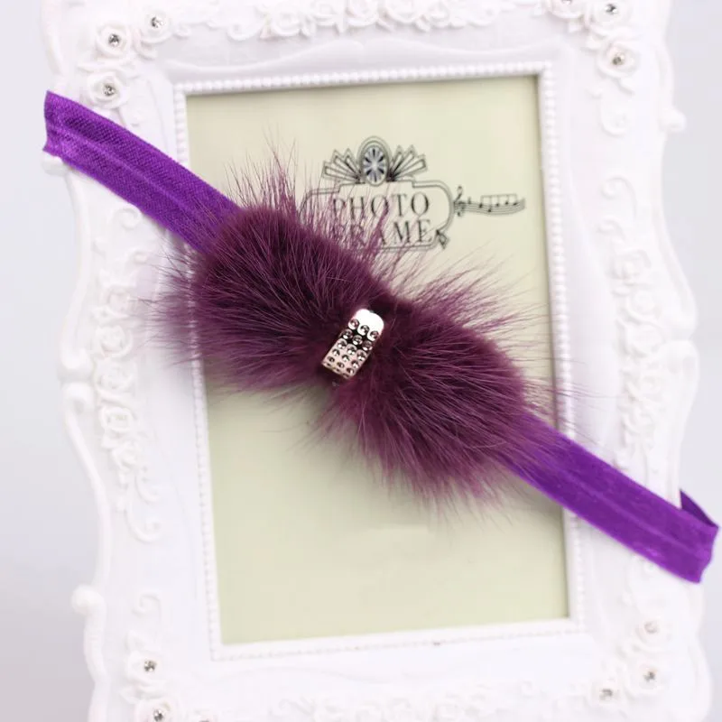 Милое меховое оголовье marten hairband аксессуары для волос Элегантные меховые банты оголовье для фотосъемки