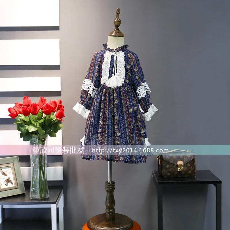 2018 spring new Korean children's clothing girls sweet floral chiffon