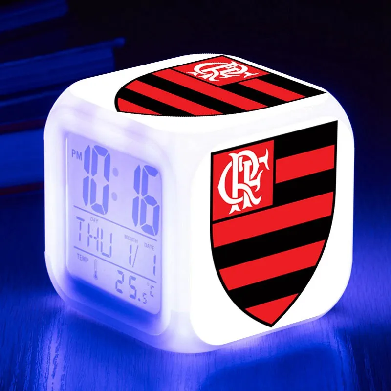 

Flamengo RJ LED Alarm Clocks reloj despertador Touch Light Lamp reveil enfant Watch Color Flash Digital Clock Customized Pattern