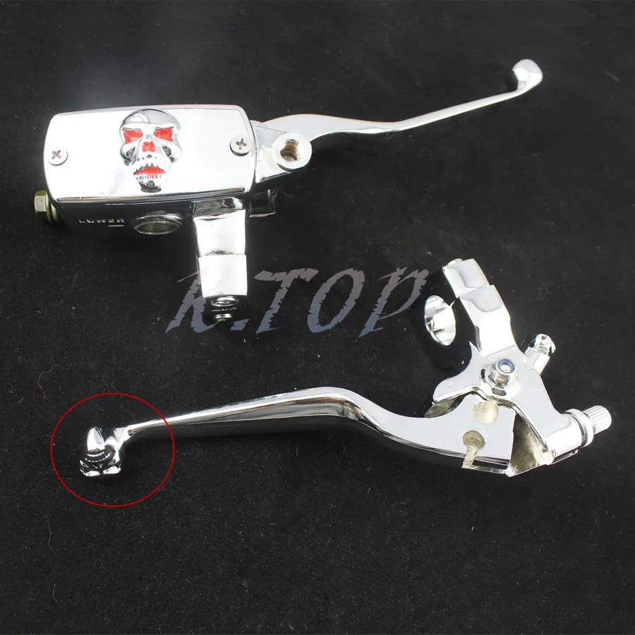 1" Skull Control Reservoir Brake Clutch Levers Fit For Honda VTX 1800
