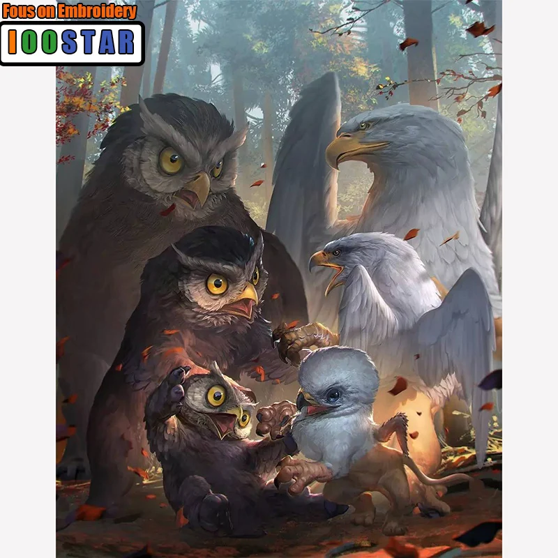 

Full Square/Circle 5D DIY Diamond Painting ''Two Owls'' Embroidery Cross Stitch Rhinestone Mosaic Home Decoration Gift