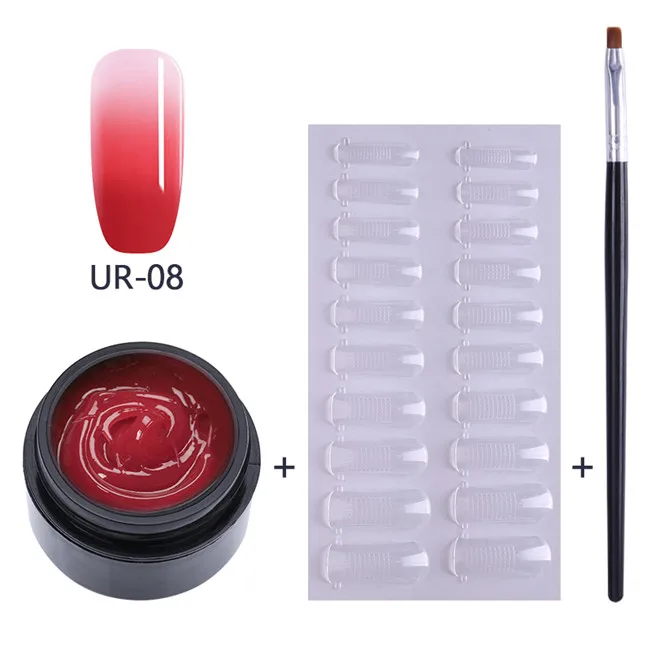 Thermal set8 Ur Sugar 15 мл полигель для наращивания ногтей набор полигелей Кристальный акриловый раствор для выскальзывания жидкий строительный Гель-лак для ногтей набор кистей - Цвет: Thermal set8