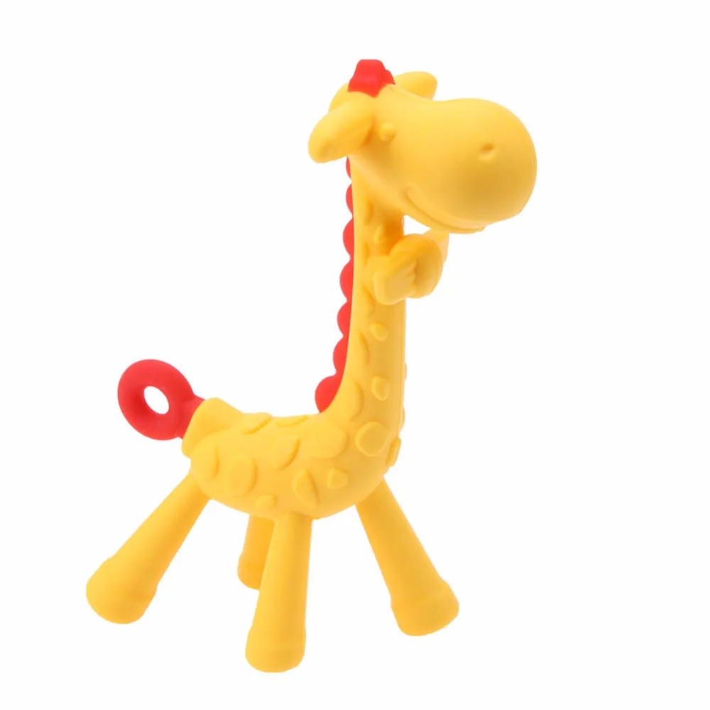 

Baby Cute Giraffe Appease Teether Infant Chew Toy Teething Pacifier Toddler Kids Silica Gel Teething Dental Care