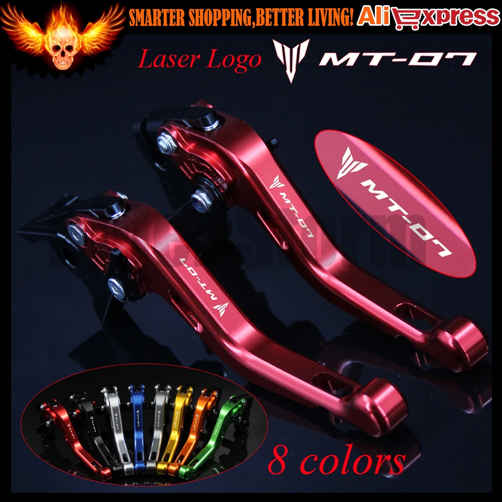 

Laser Logo(MT-07) 8 Colors New CNC Aluminum Red Motorcycle Short Brake Clutch Levers For Yamaha MT-07/FZ-07 2014 2015 2016