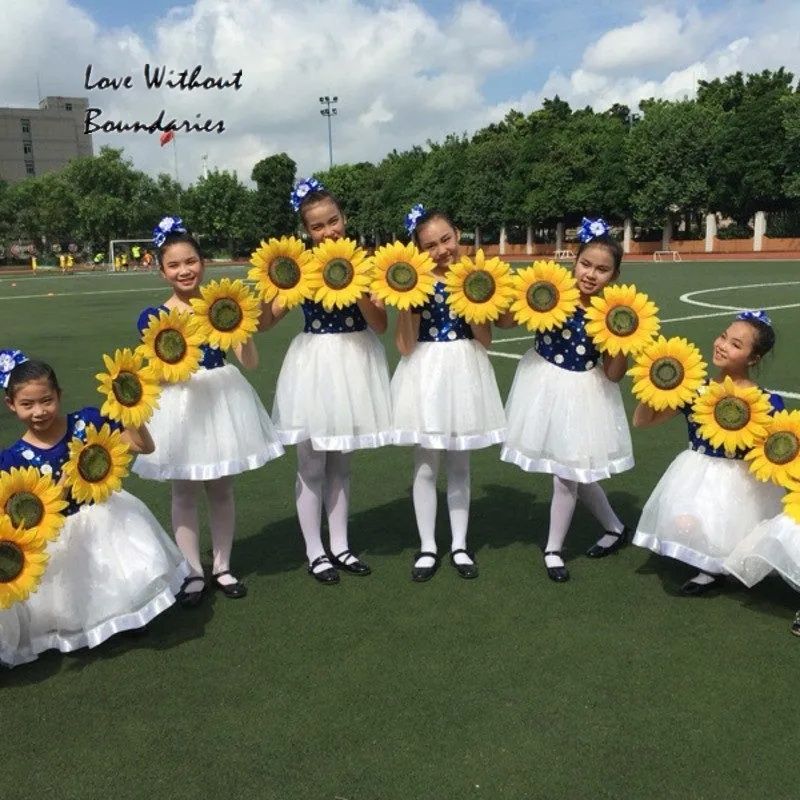 

Size 17cm-40cm Wholesale silk sunflower artificial sunflower hand flower sun flower kindergarten children, dance performance