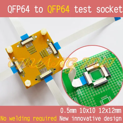 FPQ-64-0.5-06 socket FPQ64 to QFP64 test socket QFP64 TQFP64 Pitch=0.5mm