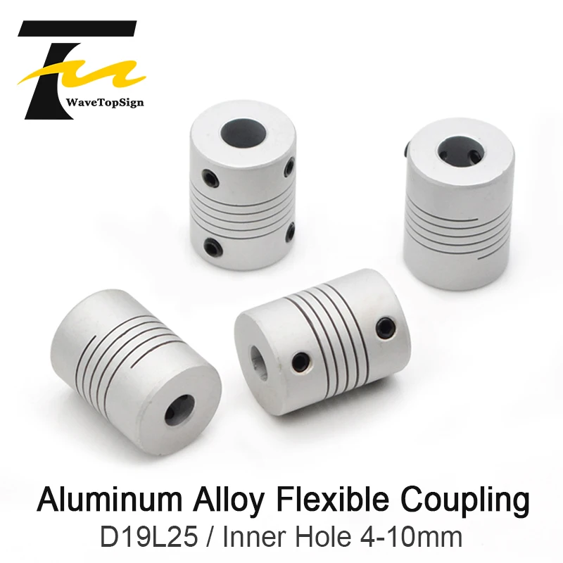 

WaveTopSign Aluminum Alloy Flexible Coupling Encoder Winding Stepper Motor Coupling D19mm L25mm Inner Hole 4-10mm