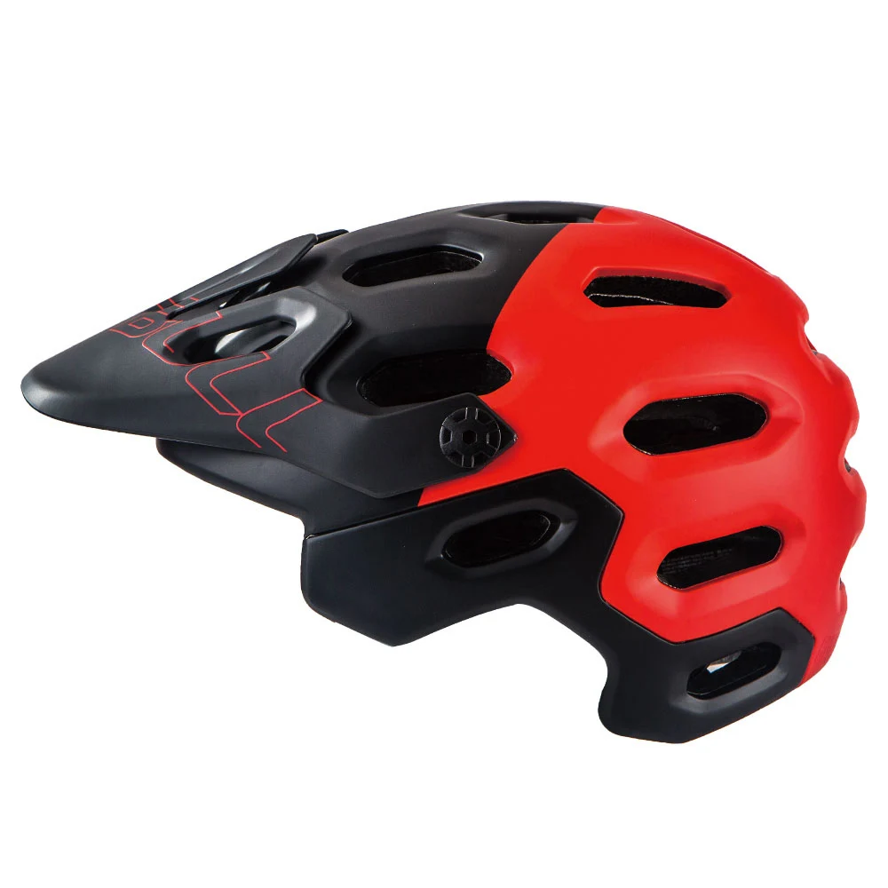 Велосипедный шлем CE сертификация DH MTB Горный шоссейный велосипедный шлем Женский Мужской в форме велосипедный шлем Casco Ciclismo 54-62 см - Цвет: Black Red