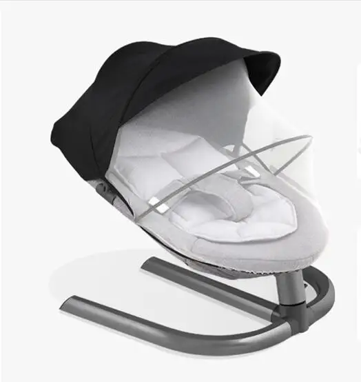 Baby Sleeping Basket For Baby Bebek Salincak Aluminum Newborn Baby Swing Bouncer Rocking Chair automatic cradle bebek salincak - Цвет: Grey chair and mat